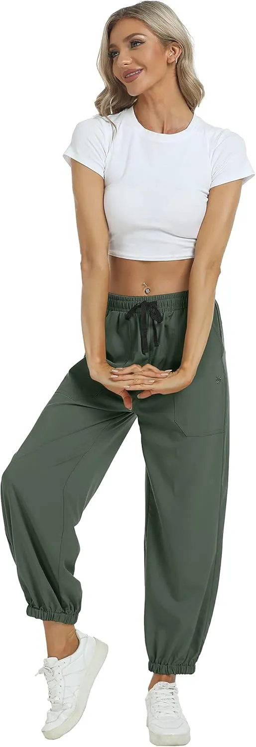 MoFiz Women's Hiking Pants Long Comfy Casual Pants Big Pocket Loose Athletic Pants Quick Dry Outdoor