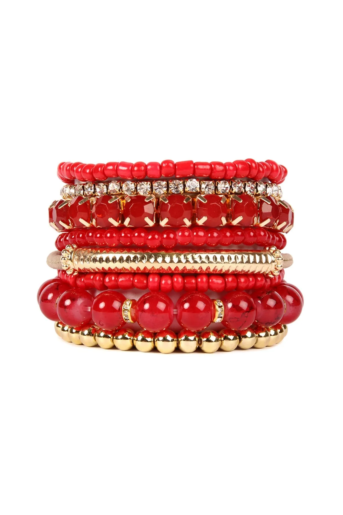 MULTICOLOR STRETCH BRACELET/6PCS