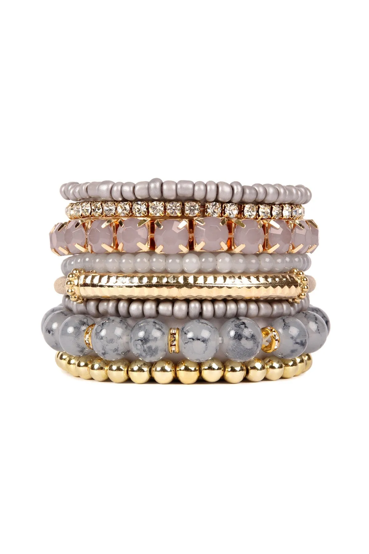 MULTICOLOR STRETCH BRACELET/6PCS