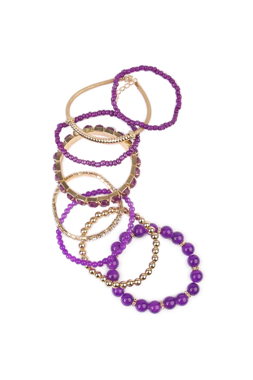 MULTICOLOR STRETCH BRACELET/6PCS