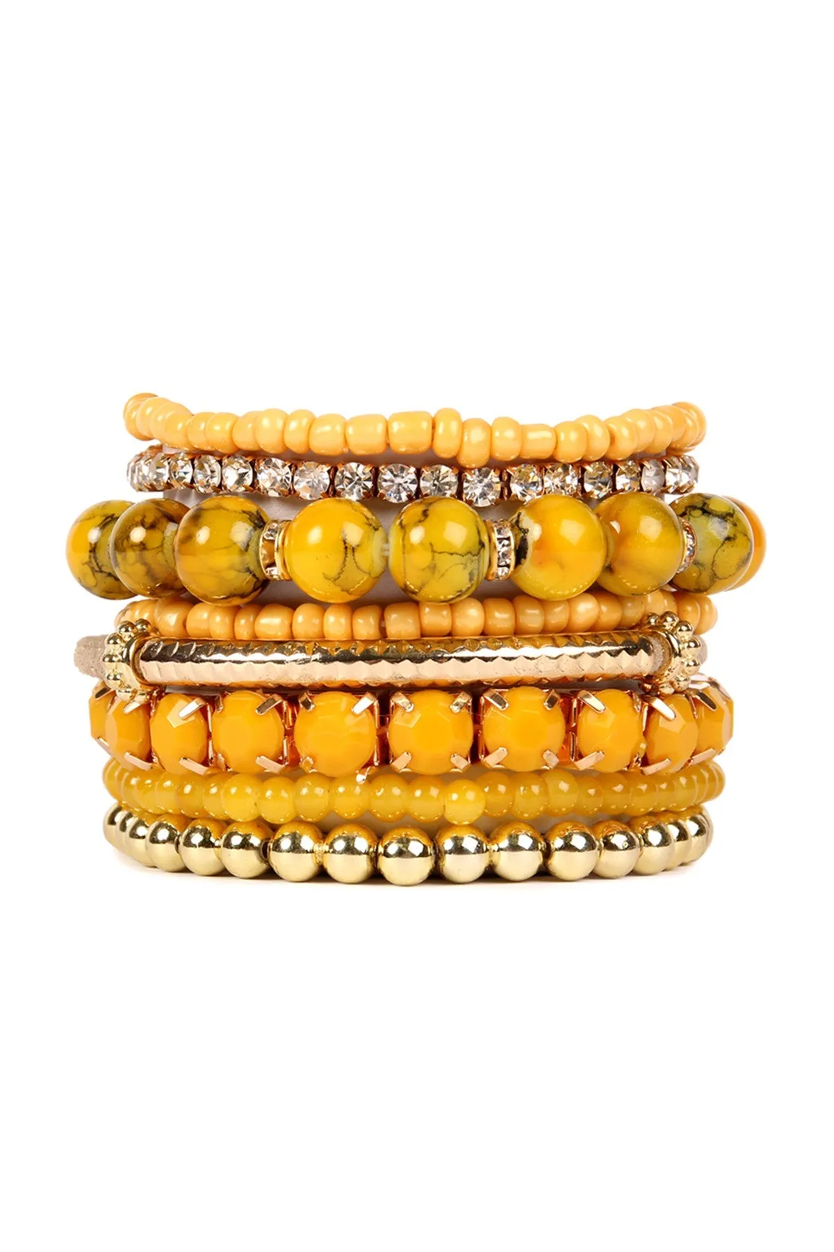 MULTICOLOR STRETCH BRACELET/6PCS