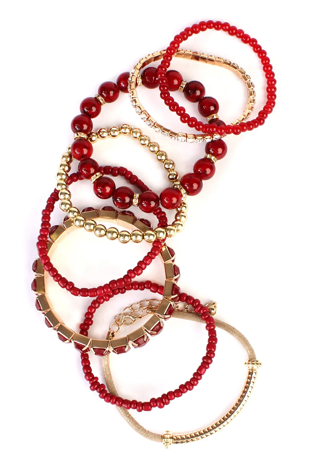 MULTICOLOR STRETCH BRACELET/6PCS