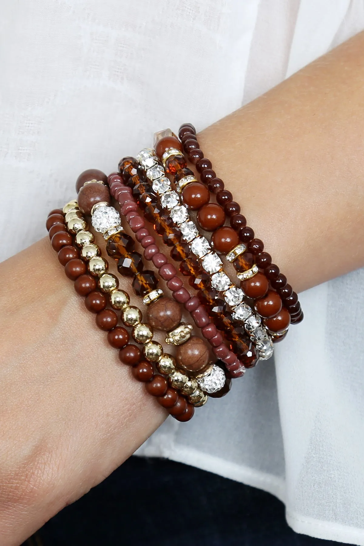 MULTICOLOR STRETCH BRACELET/6PCS