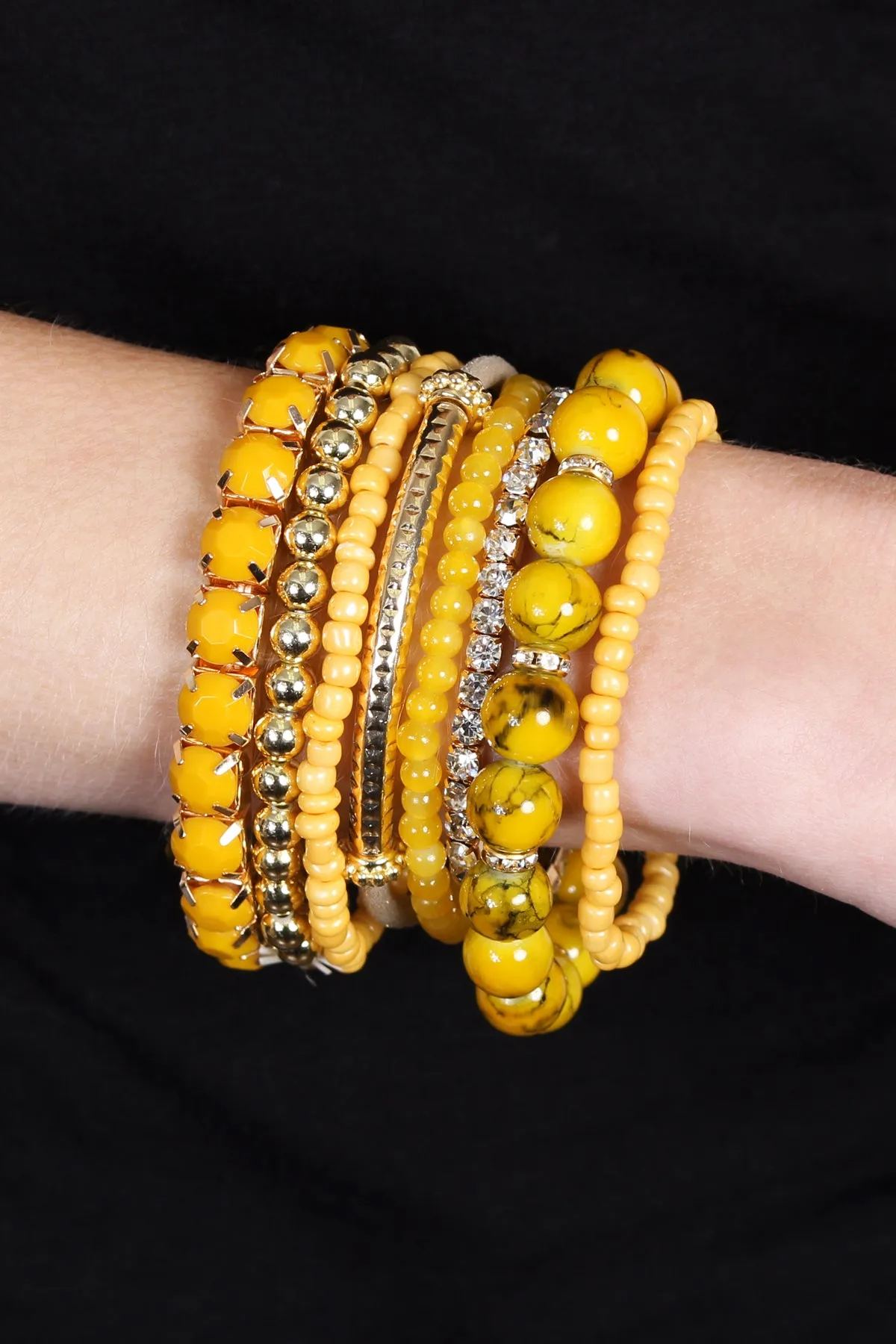MULTICOLOR STRETCH BRACELET/6PCS