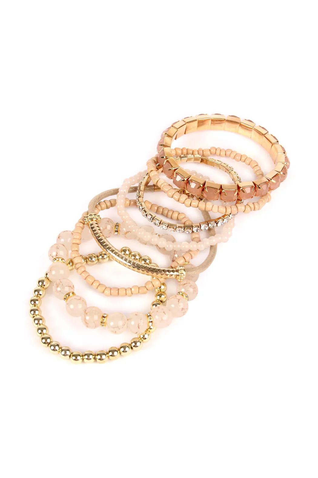 MULTICOLOR STRETCH BRACELET/6PCS