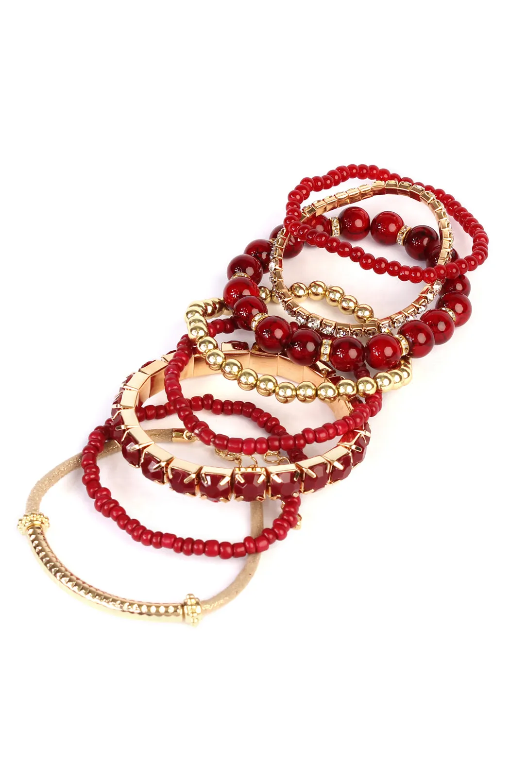 MULTICOLOR STRETCH BRACELET/6PCS