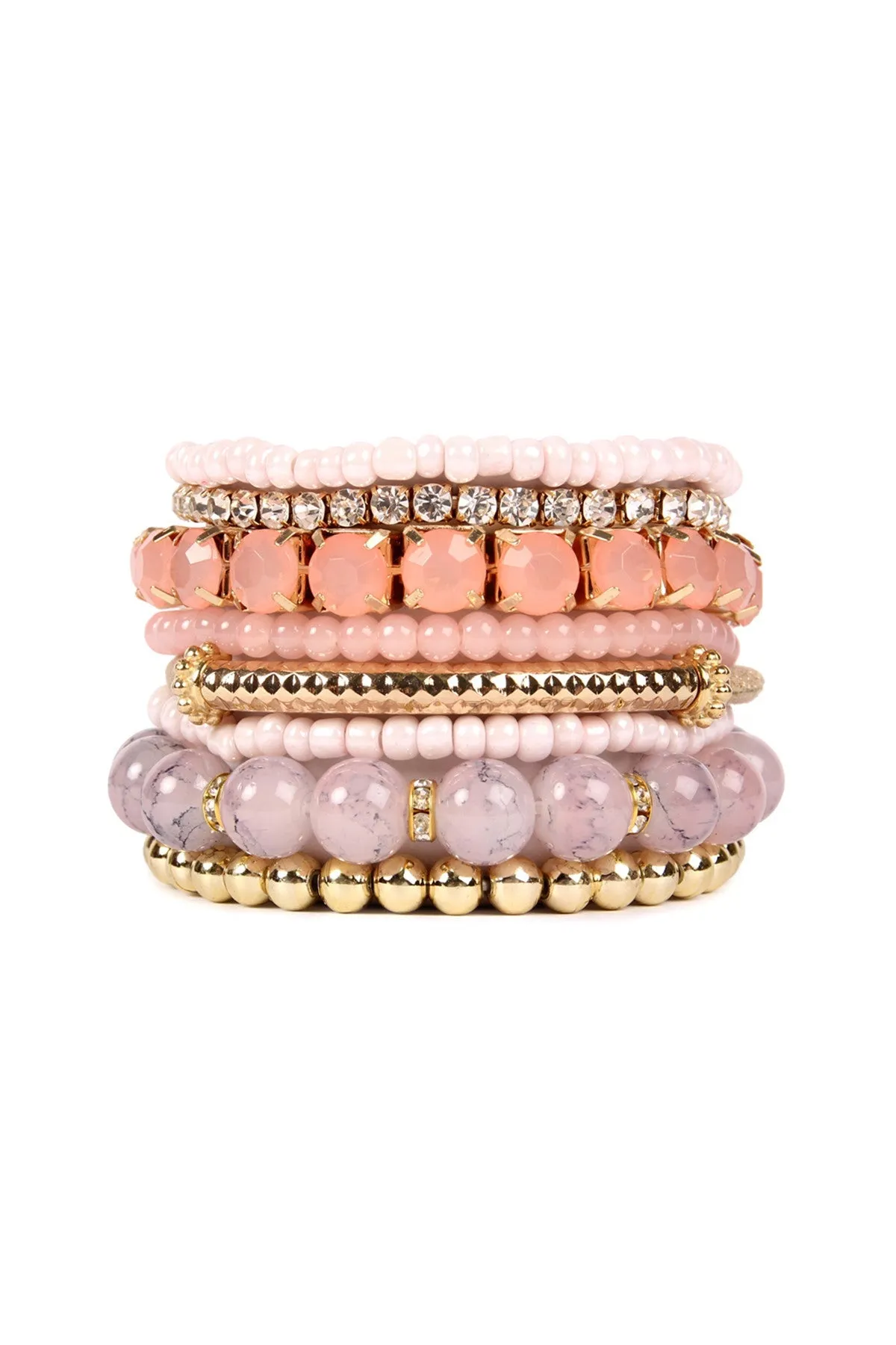 MULTICOLOR STRETCH BRACELET/6PCS