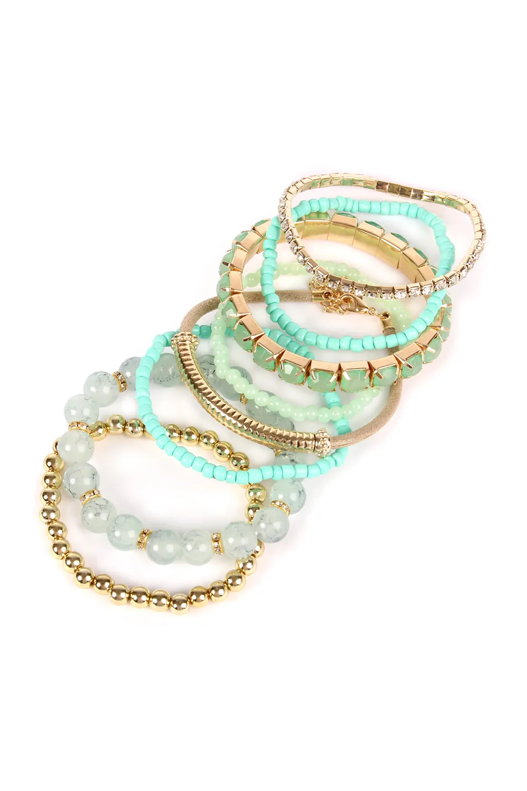 MULTICOLOR STRETCH BRACELET/6PCS