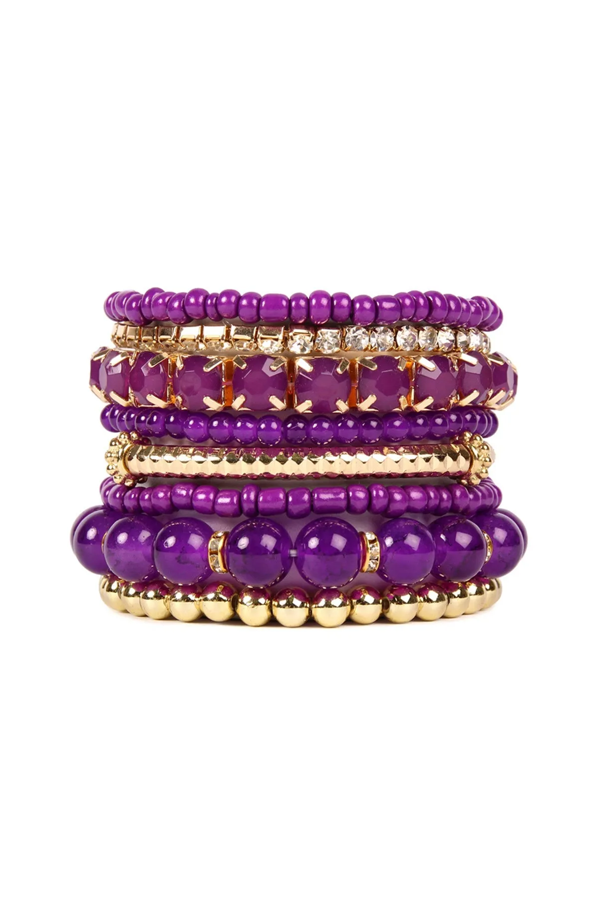 MULTICOLOR STRETCH BRACELET/6PCS