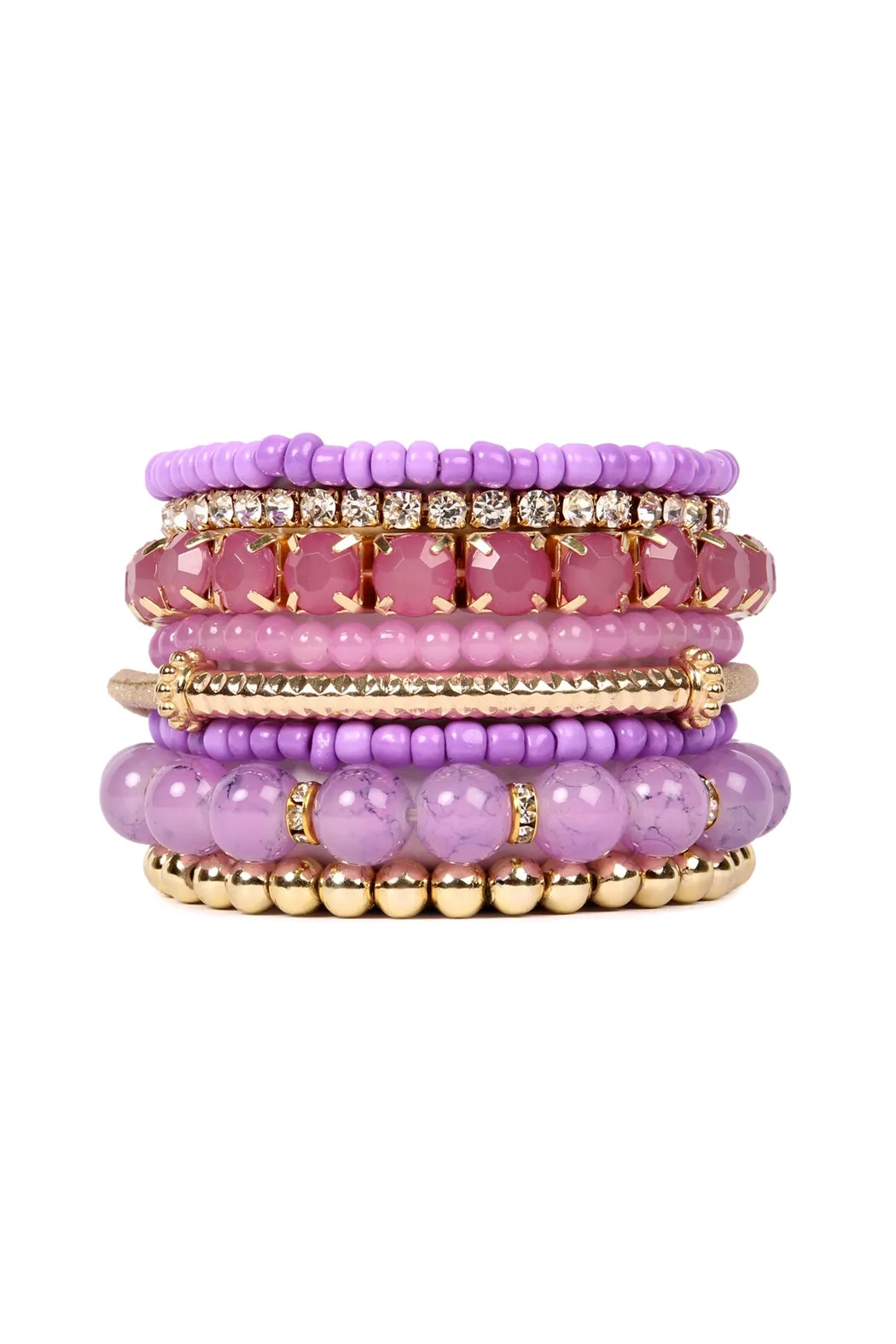 MULTICOLOR STRETCH BRACELET/6PCS