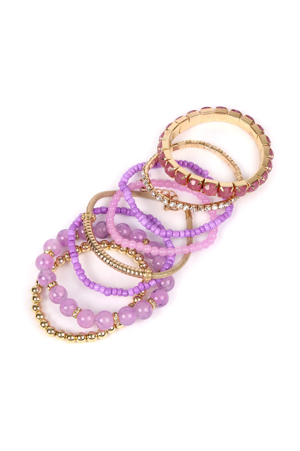 MULTICOLOR STRETCH BRACELET/6PCS