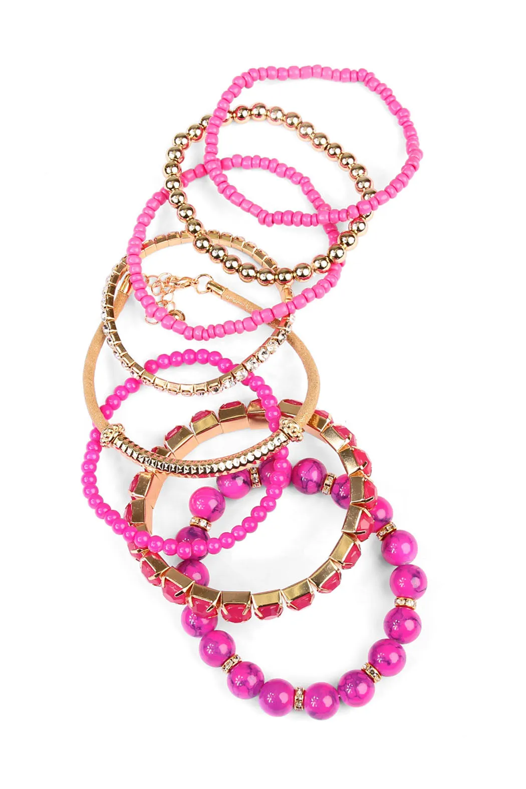 MULTICOLOR STRETCH BRACELET/6PCS