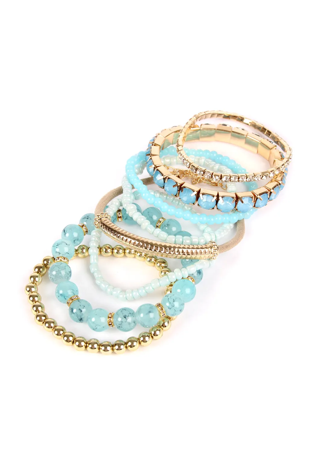 MULTICOLOR STRETCH BRACELET/6PCS