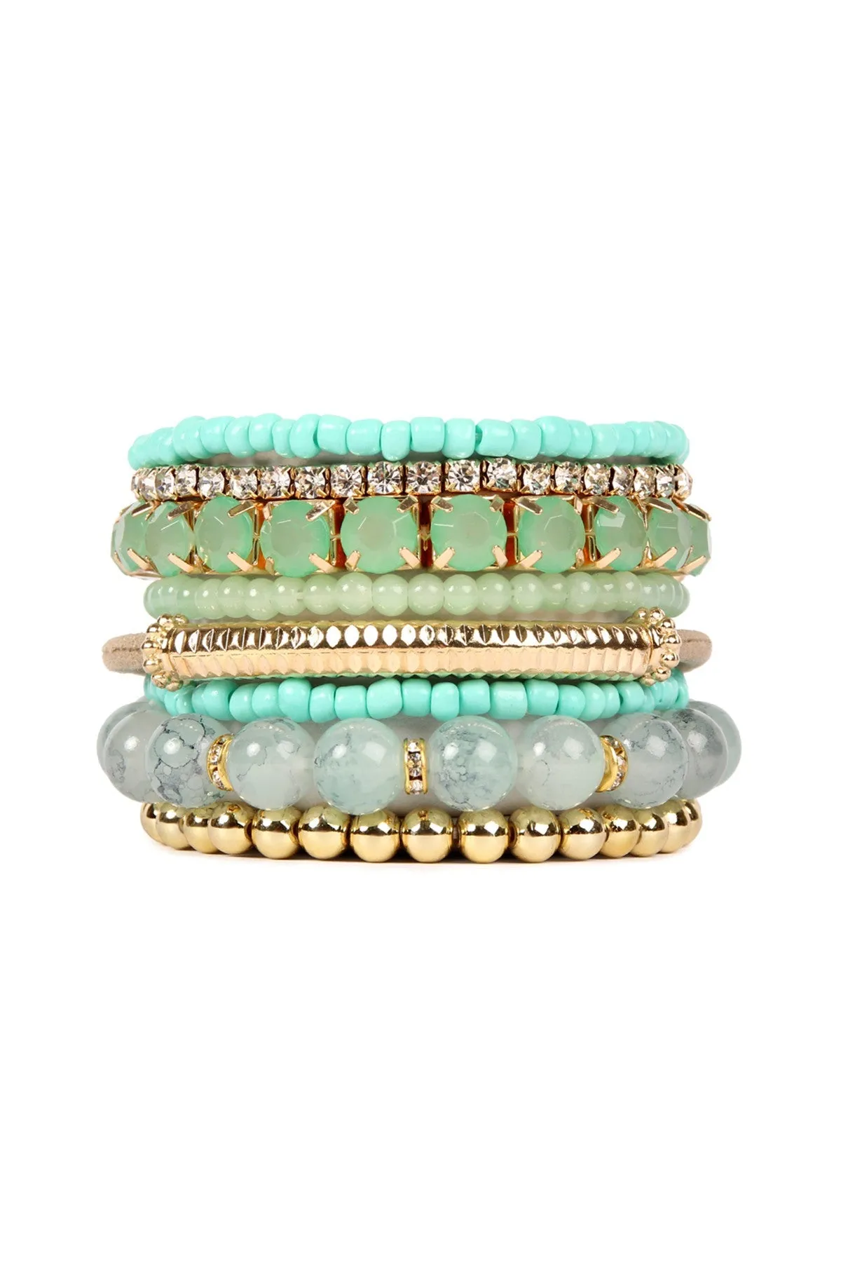 MULTICOLOR STRETCH BRACELET/6PCS