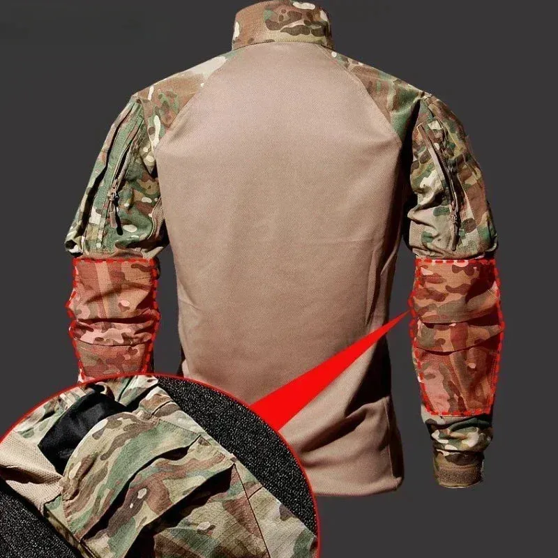 New Tactical Hunting Suit Outdoors Training Durable Breathable Camo Set Waterproof Quick Drying windproof Combat Two Piece Set