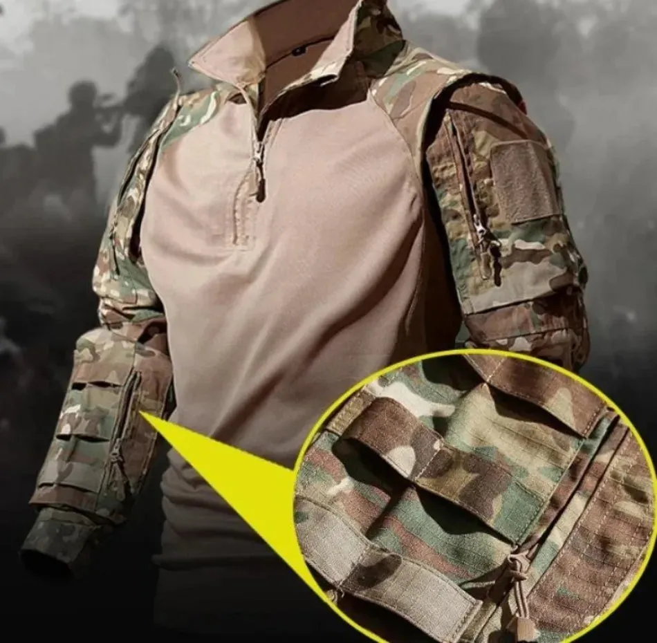 New Tactical Hunting Suit Outdoors Training Durable Breathable Camo Set Waterproof Quick Drying windproof Combat Two Piece Set