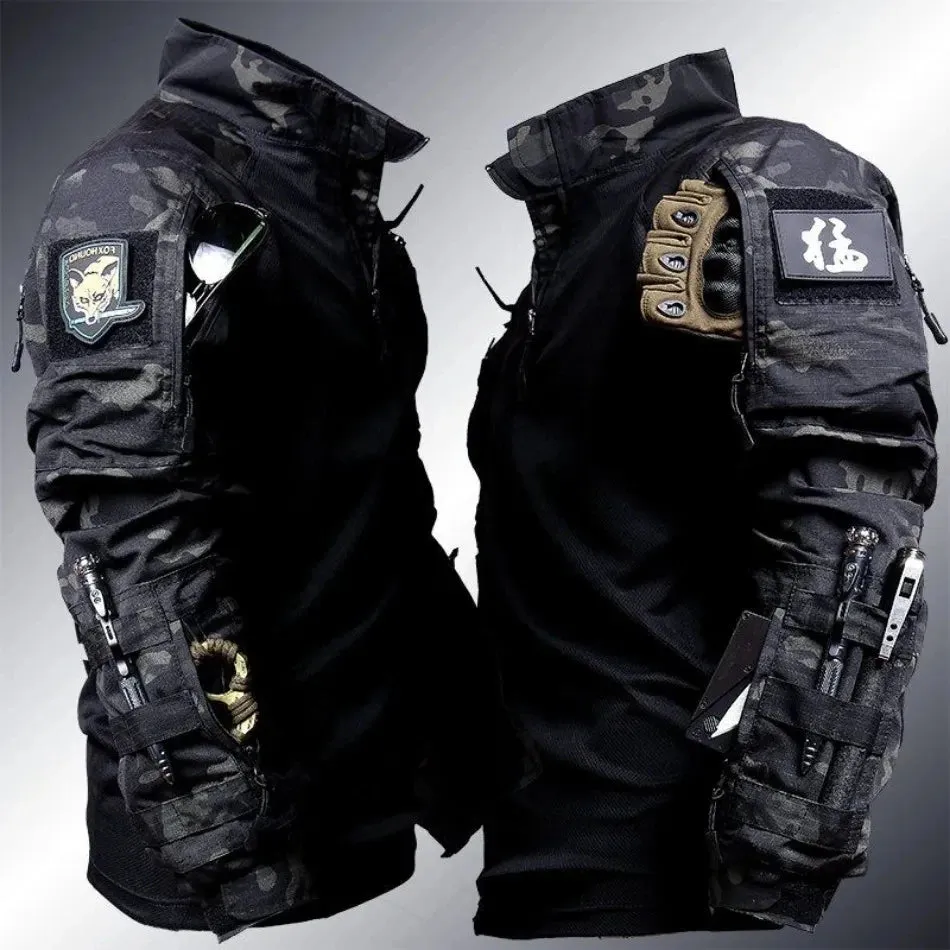 New Tactical Hunting Suit Outdoors Training Durable Breathable Camo Set Waterproof Quick Drying windproof Combat Two Piece Set