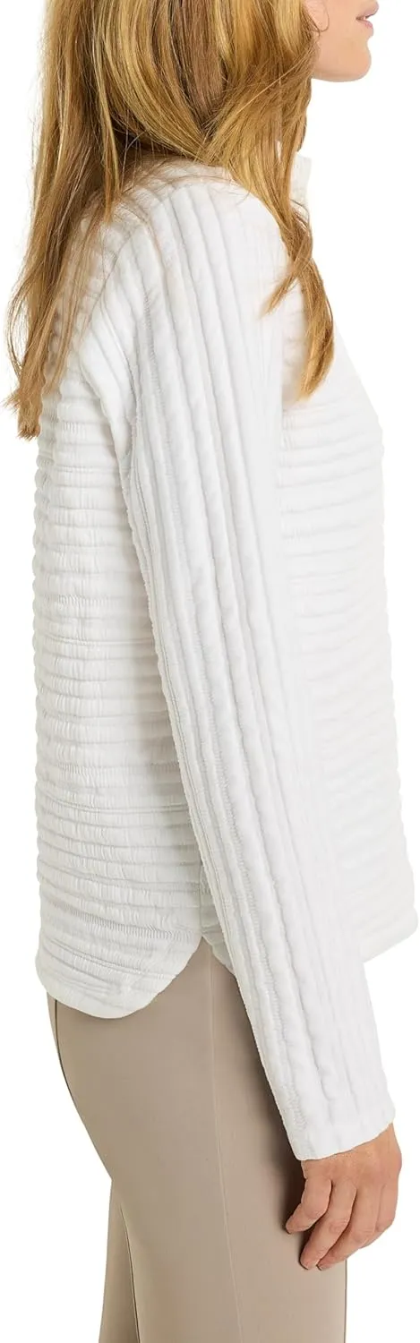 NIC ZOE Women's Textured Stripe Polo Top