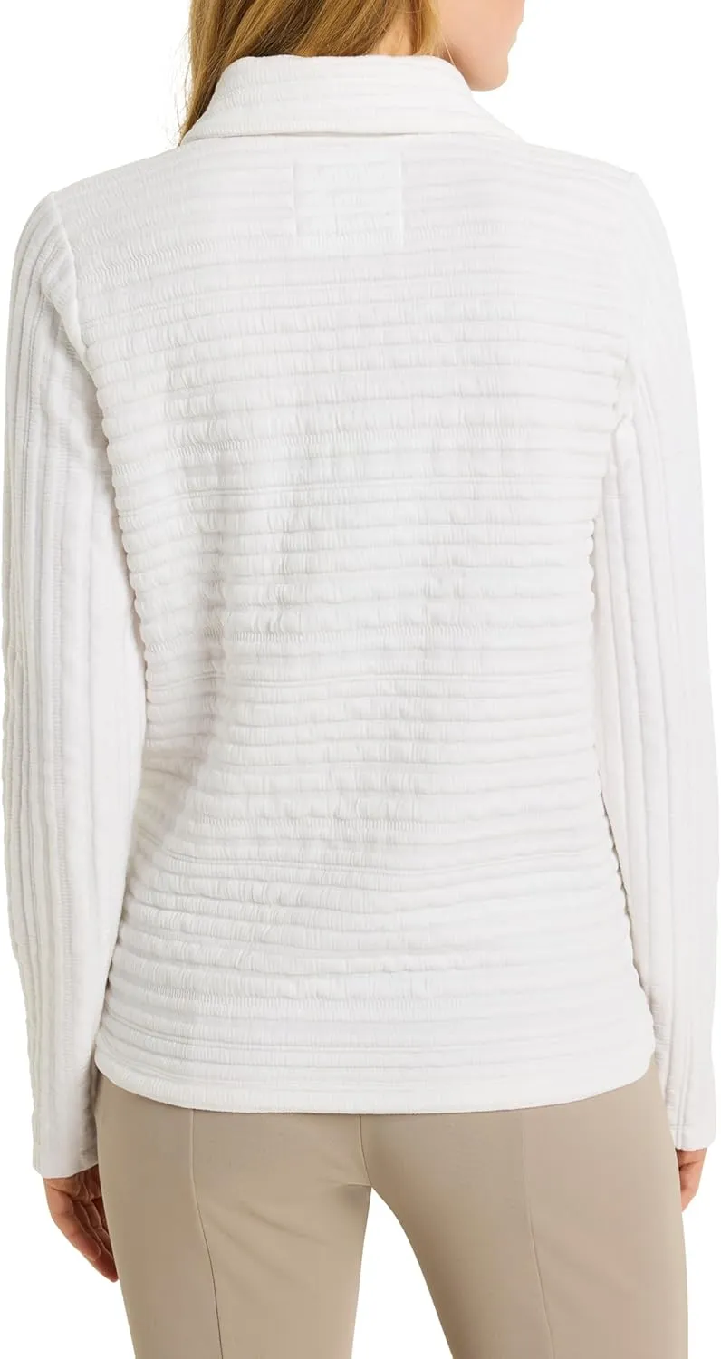 NIC ZOE Women's Textured Stripe Polo Top
