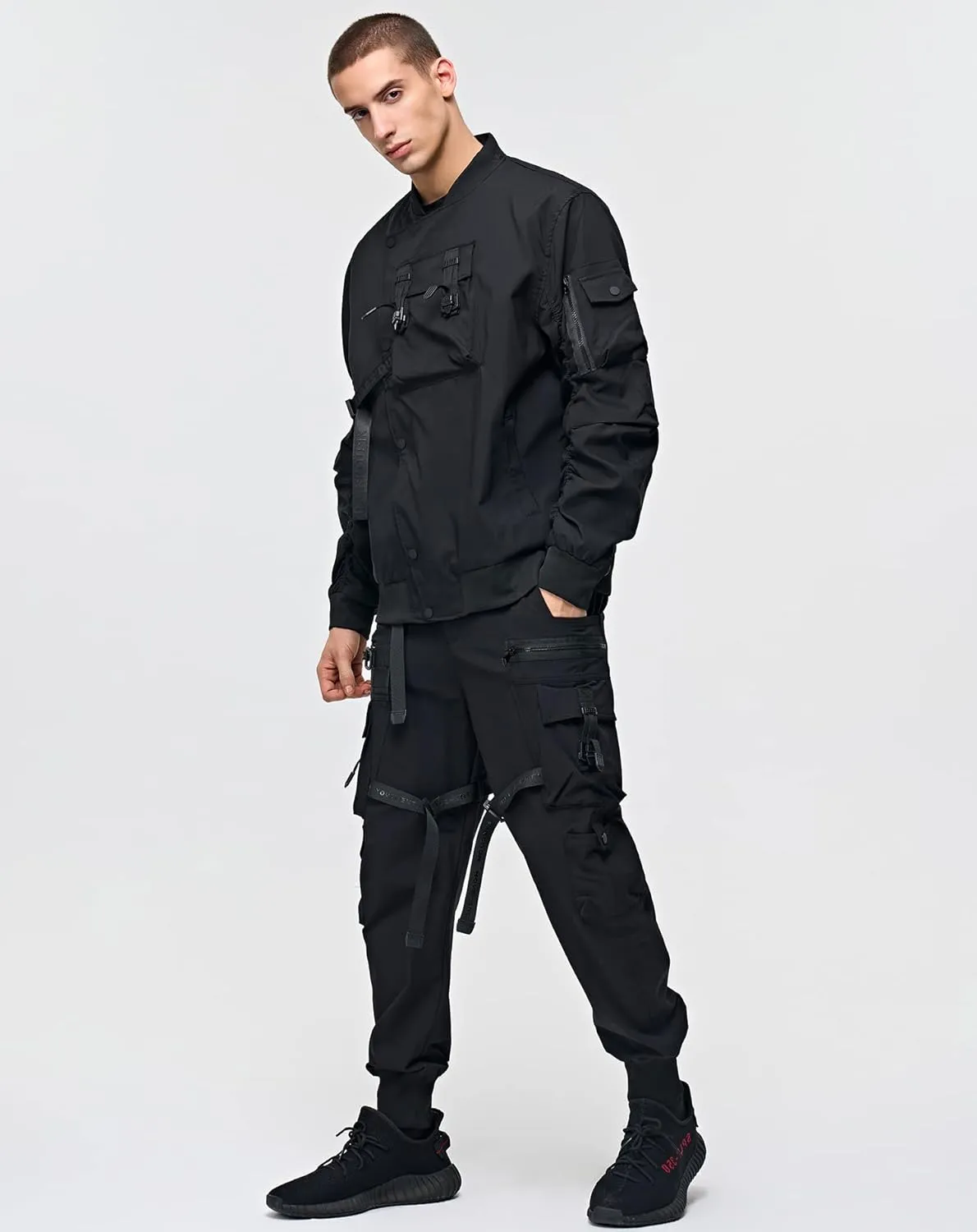 Niepce Inc Men's Japanese Streetwear Techwear Cargo Pants with Design