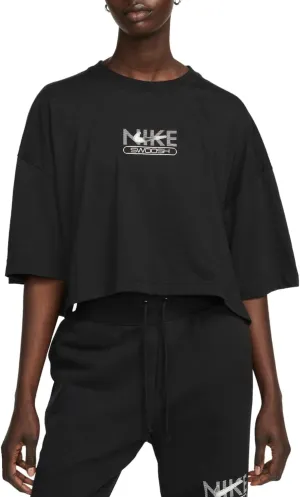 Nike Sportswear Swoosh Cropped Short-Sleeve Top Womens Size- X-Small Black