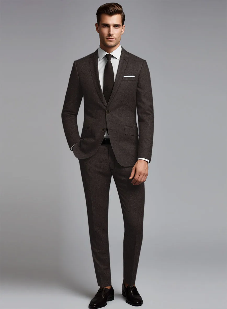 Noble Coffee Brown Wool Silk Linen Suit