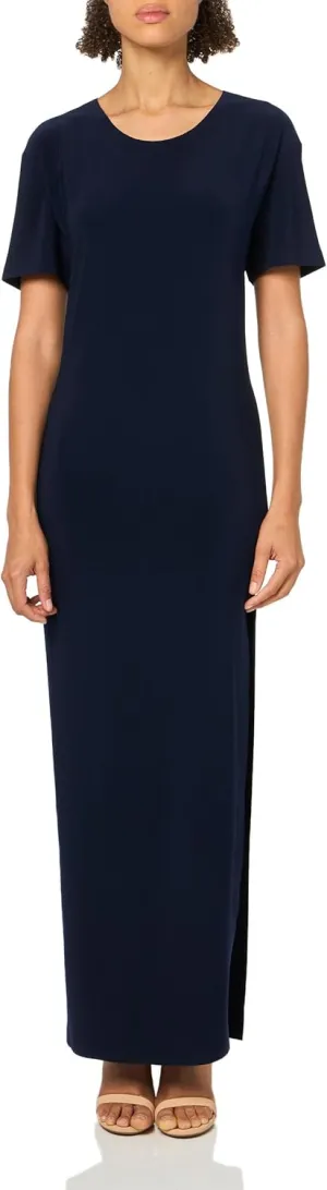 Norma Kamali Women's Short Sleeve Side Slit Gown