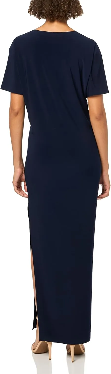 Norma Kamali Women's Short Sleeve Side Slit Gown