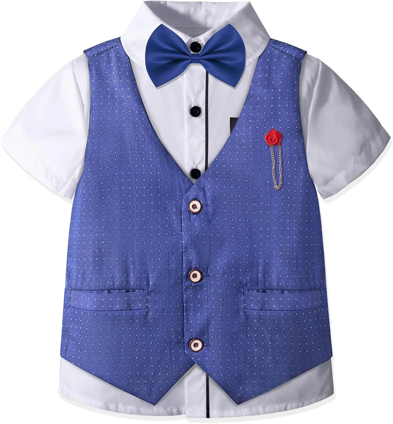 Nwada Boys Suit Toddler Dress Clothes Shirt with Bow Tie, Dress Pants Sets Kids Gentleman Outfit suits