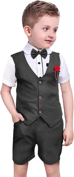 Nwada Boys Suit Toddler Dress Clothes Shirt with Bow Tie, Dress Pants Sets Kids Gentleman Outfit suits