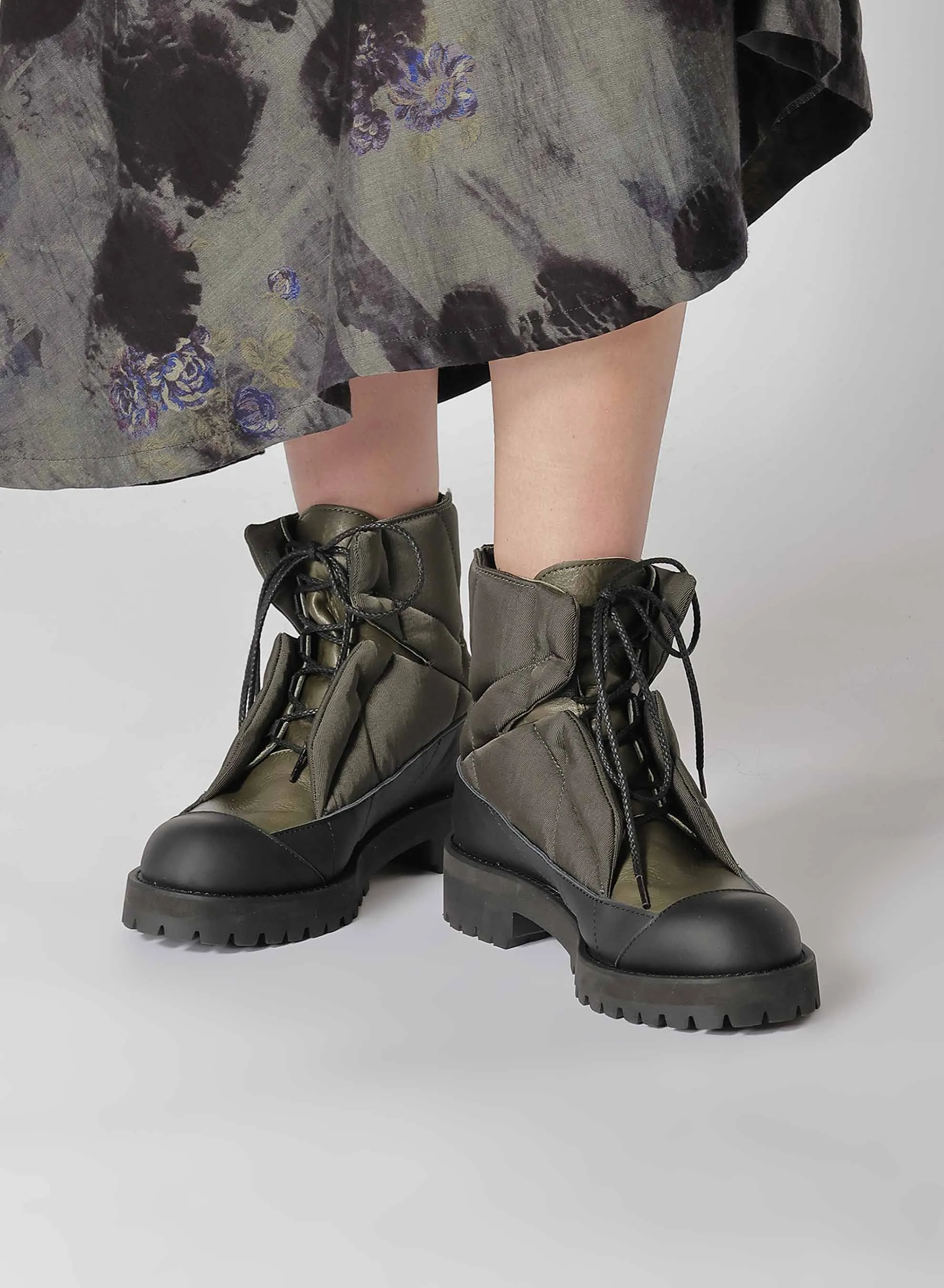 NY TWILLSOFT LEATHER SHORT PADDED BOOTS
