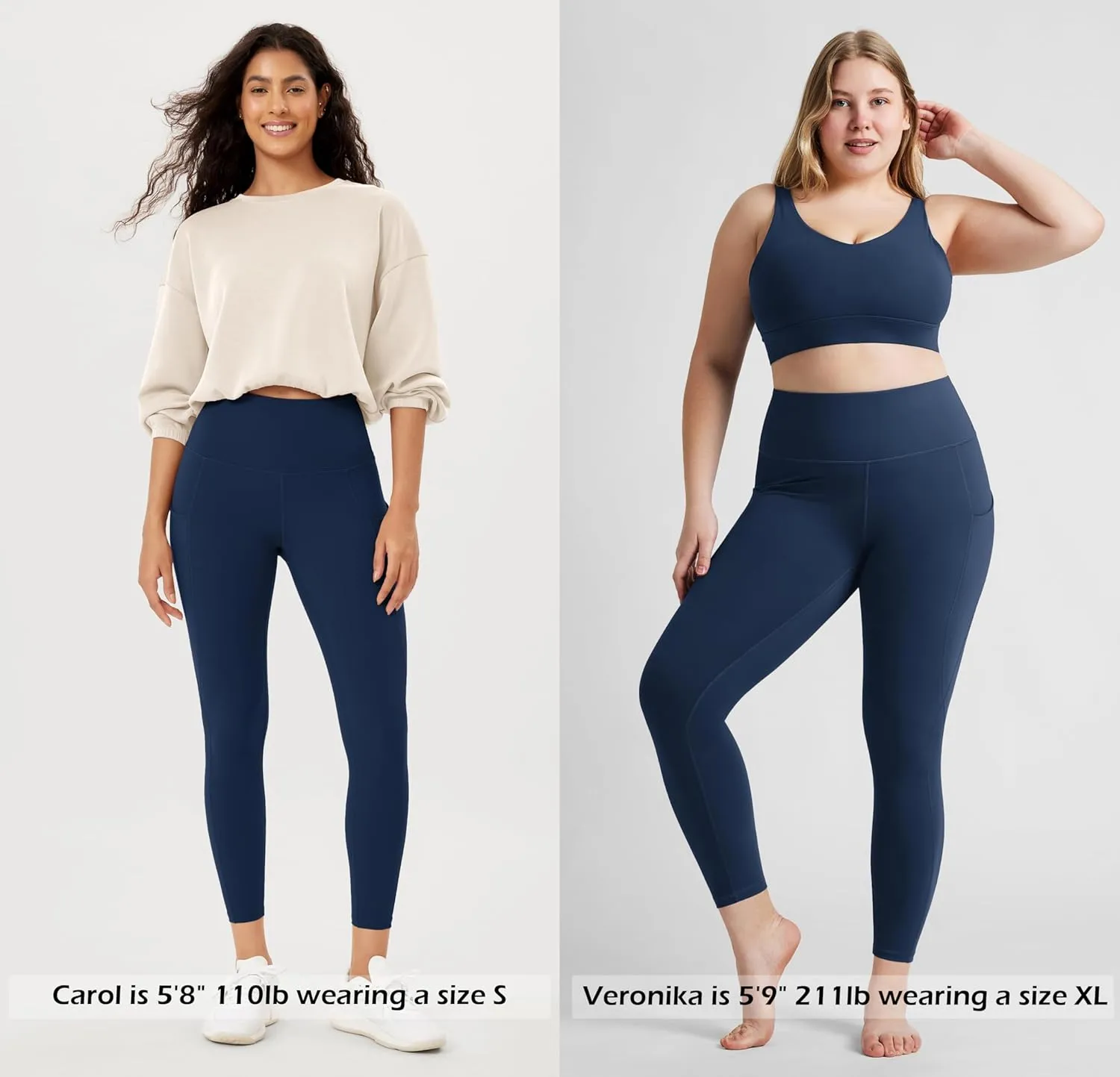ODODOS ODTHERMAL Women's Fleece Lined Yoga Pants with Pockets - 25" / 28" High Waisted Warm Workout Leggings