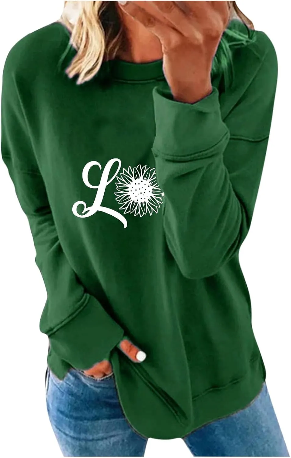Oversized Sweatshirt for Women Letter Print Graphic Hoodies Solid Basic Tshirts Blouse 2023 Fall Pullover Tops