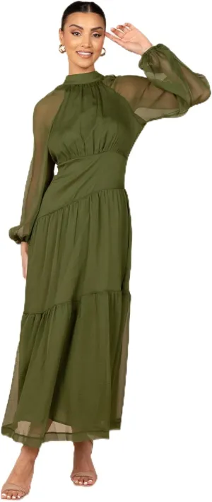 Petal & Pup Women's Julip Sheer Long Sleeve Maxi Dress
