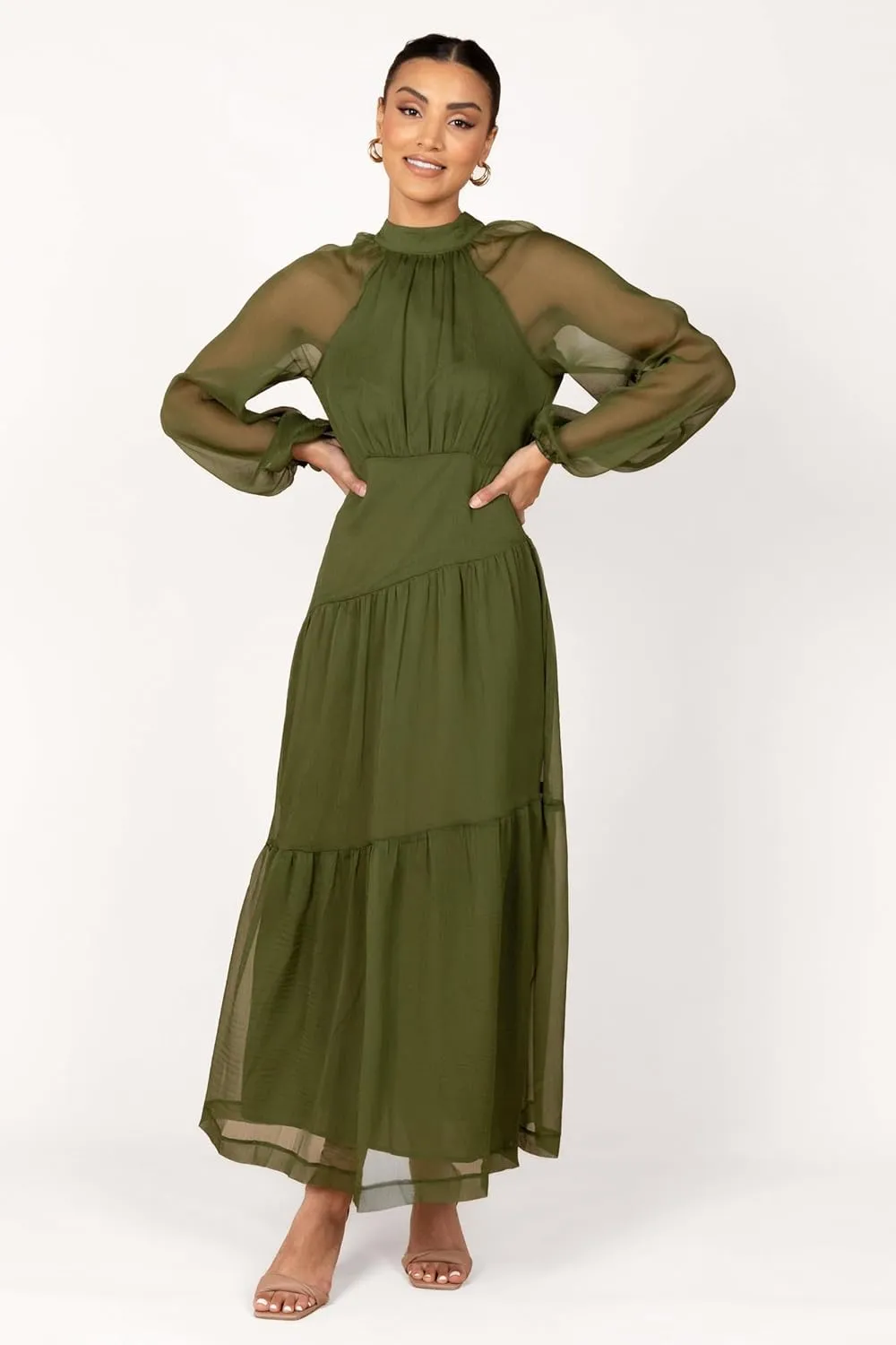 Petal & Pup Women's Julip Sheer Long Sleeve Maxi Dress