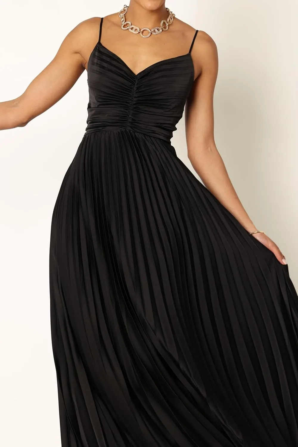 Petal & Pup Women's Naira Pleated Maxi Dress