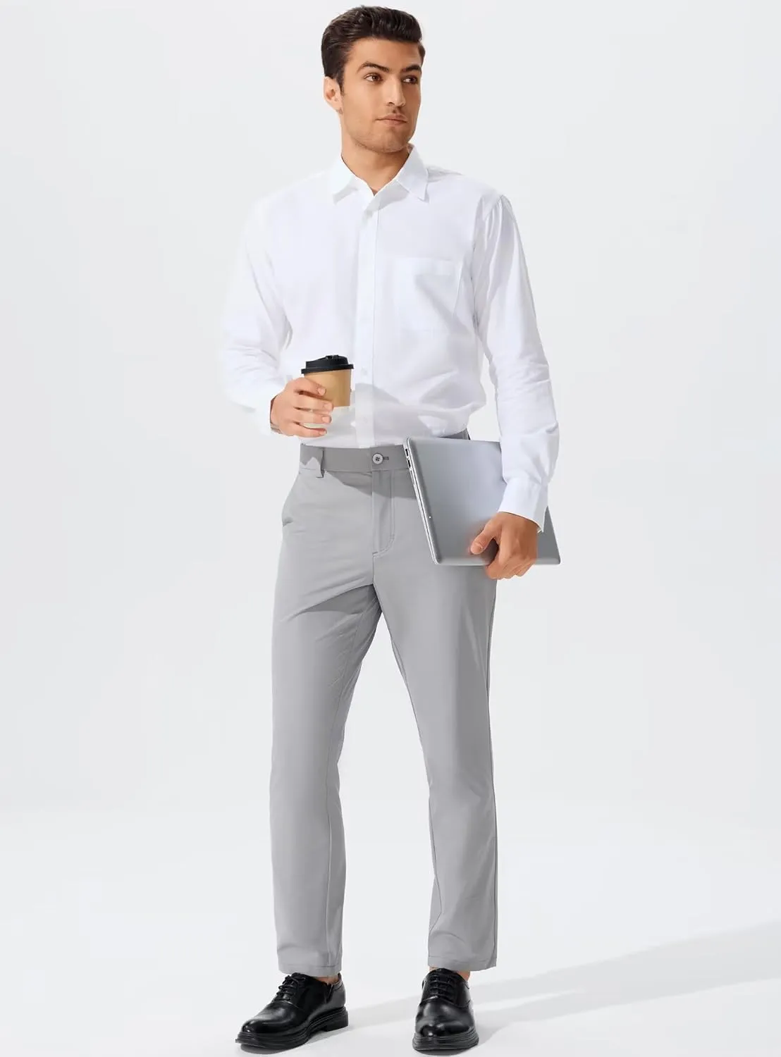 QPNGRP Men's Golf Pants 30"/32"/34" Inseam Lightweight Stretch Work Dress Pants
