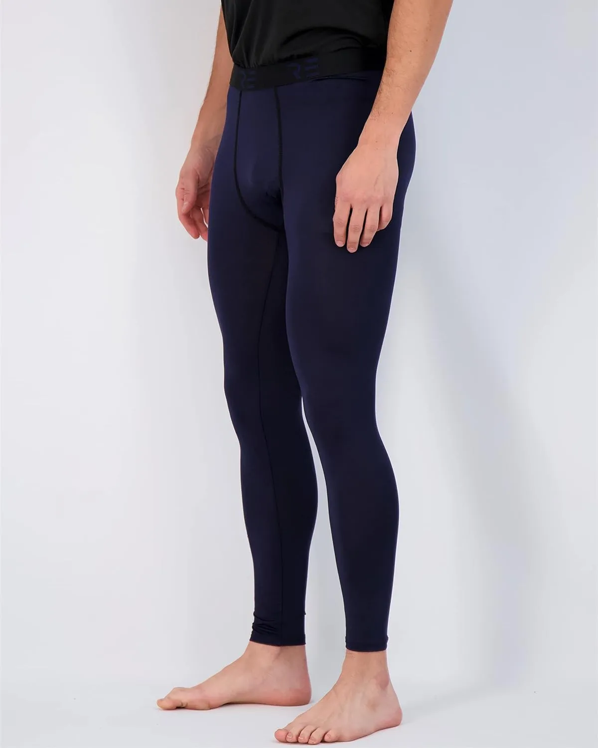 Real Essentials 3 Pack: Men's Active Compression Pants - Workout Base Layer Tights Running Leggings (Available in Big & Tall)