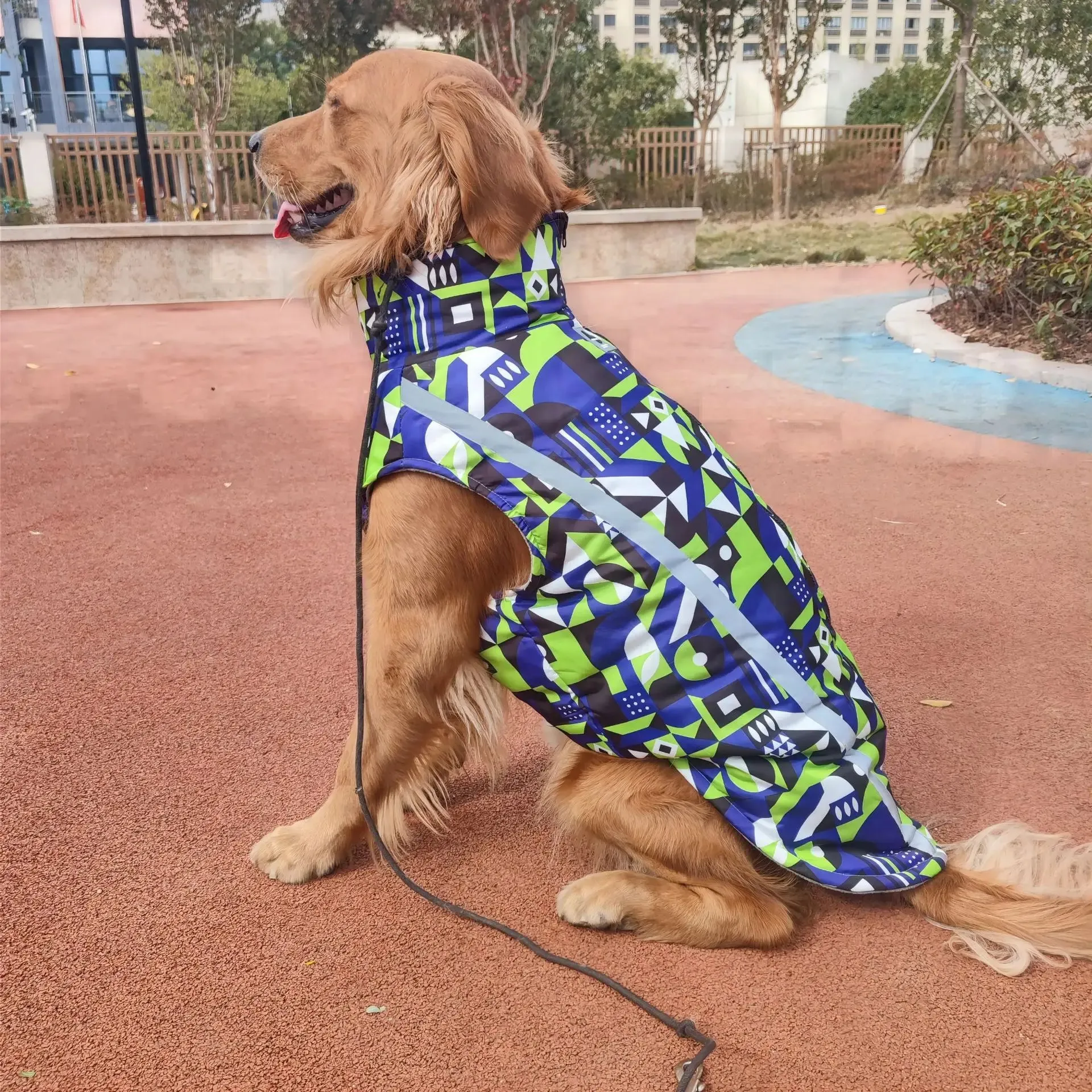 Reflective Dog Vest Winter Pet Clothes Thickened Cotton-Padded Clothes Winter Outdoor Medium Large Dog Reflective Shell Jacket