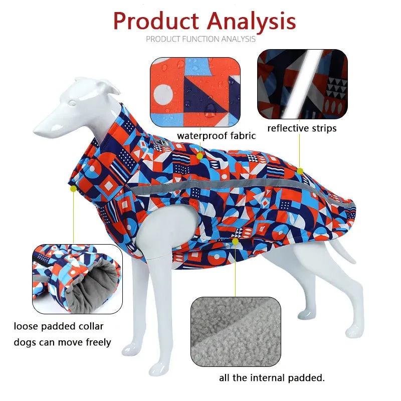 Reflective Dog Vest Winter Pet Clothes Thickened Cotton-Padded Clothes Winter Outdoor Medium Large Dog Reflective Shell Jacket