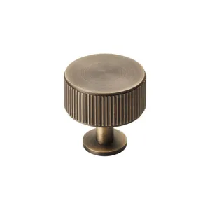 Round Lined Cabinet Knob