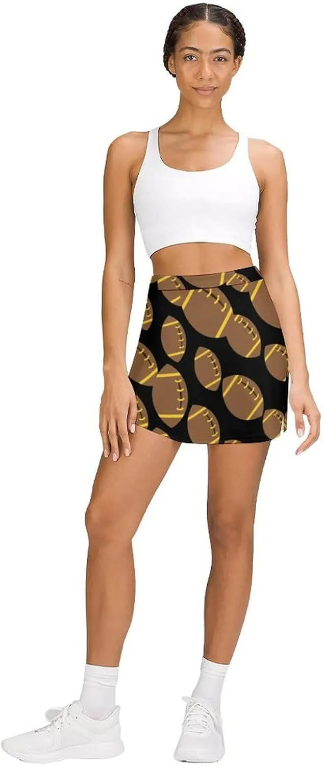 Rugby American Football Women's Skort Athletic Skirt Golf Skorts A-line Skirts with Built-in Shorts Pockets