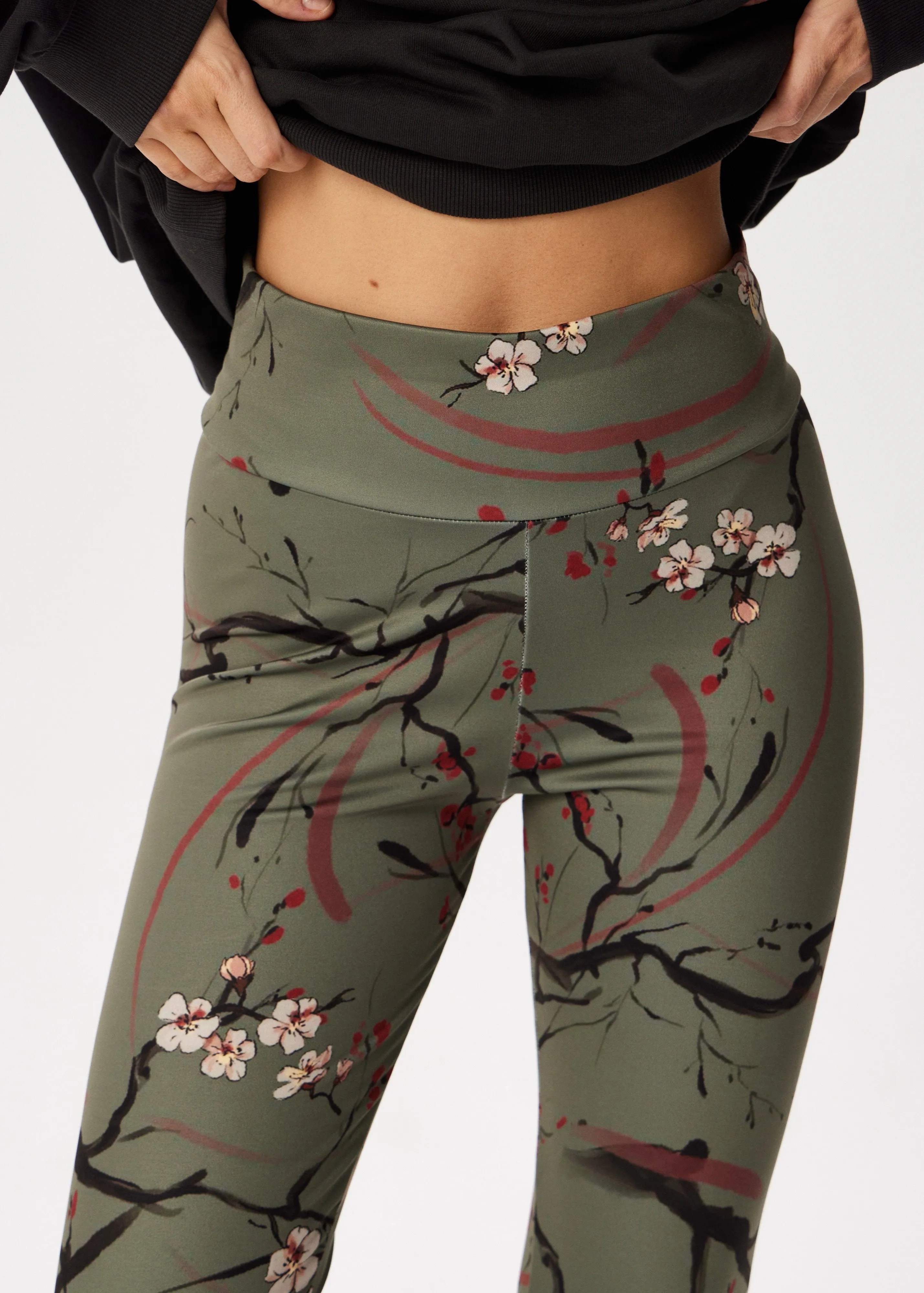 Sakura Tattoo Print Winter Leggings  Cozy, Bold & Stylish