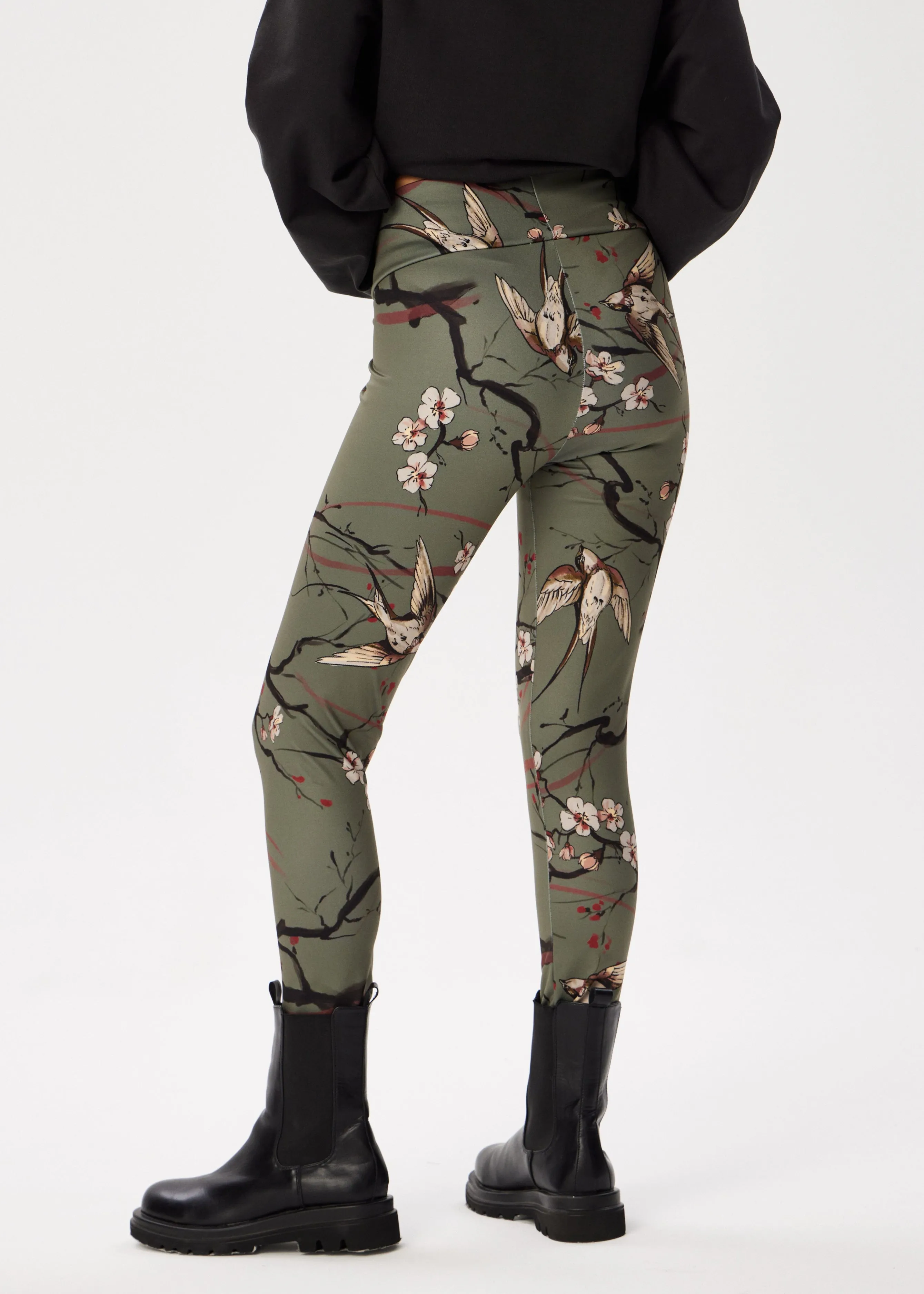 Sakura Tattoo Print Winter Leggings  Cozy, Bold & Stylish
