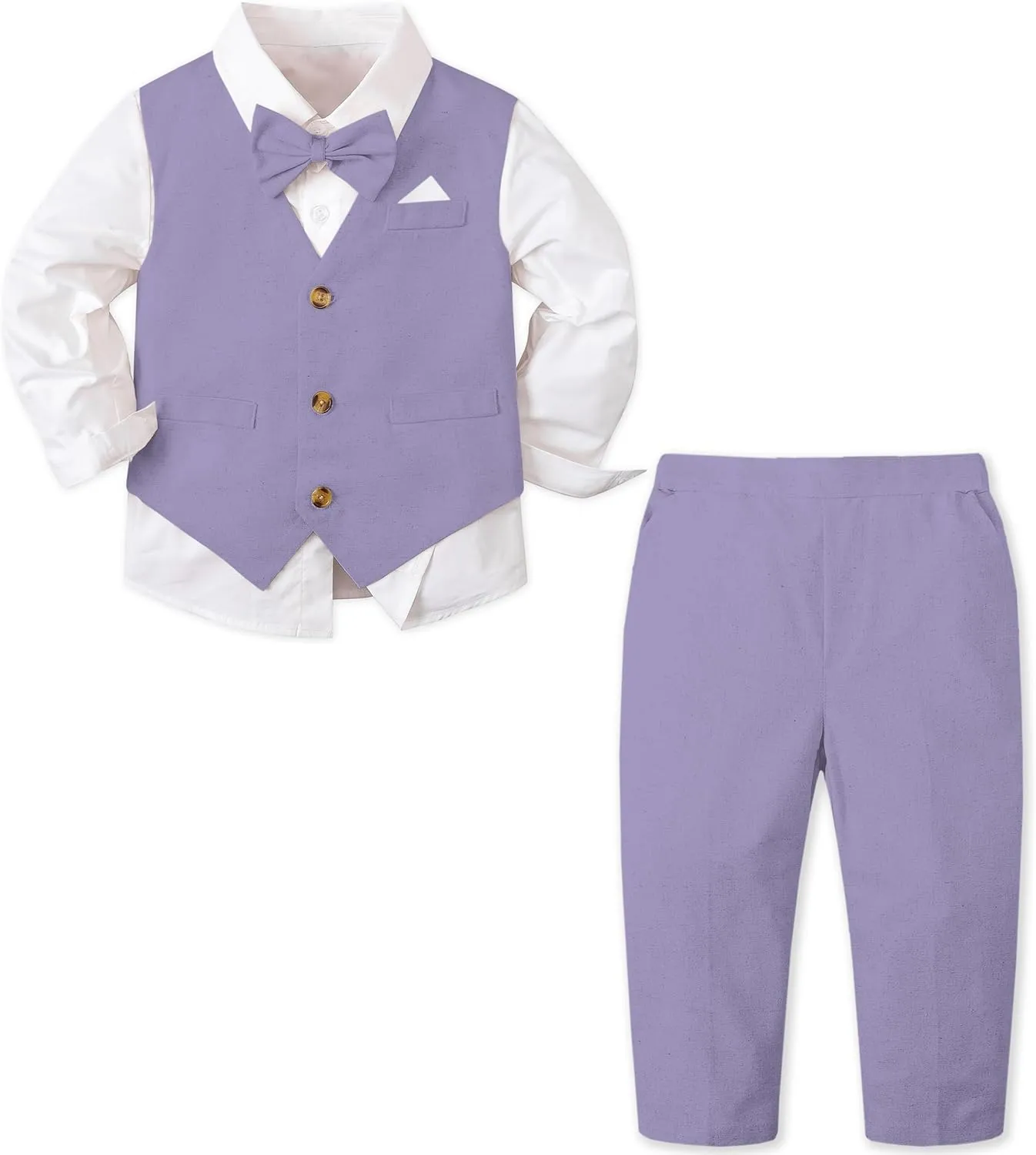 SANGTREE Baby Boys Toddler Gentleman Kids Formal Outfits Long Sleeve Suit Clothing Set 3 Months - 9 Years