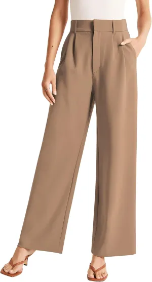 Sarin Mathews High Waisted Wide Leg Pants for Women Business Casual Dress Pant Palazzo Long Work Trousers with Pockets