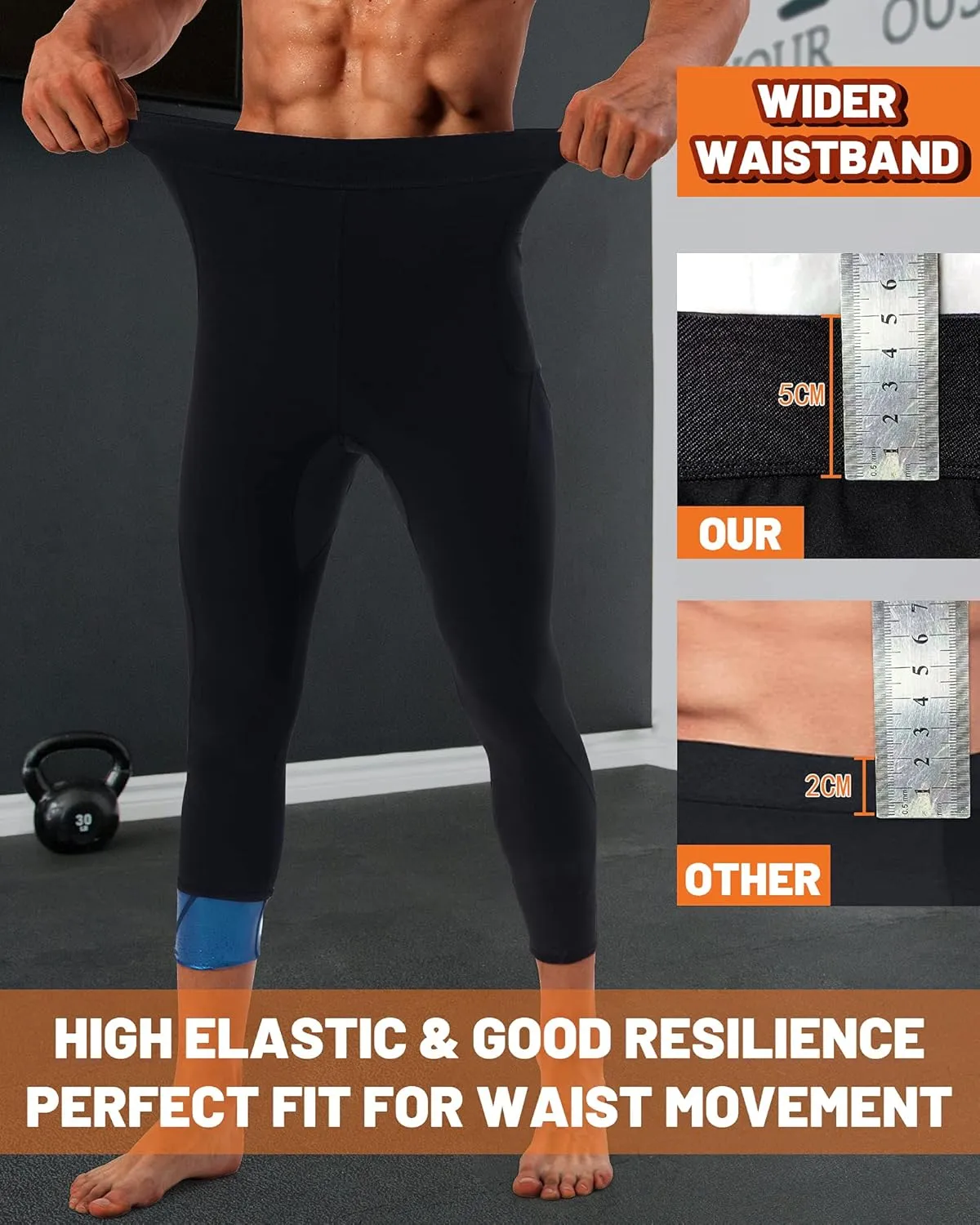 Sauna Sweat Short Pants for Men Hot Thermo Sauna Leggings Compression Hight Waist Pants Workout Body Shaper Sauna Suit
