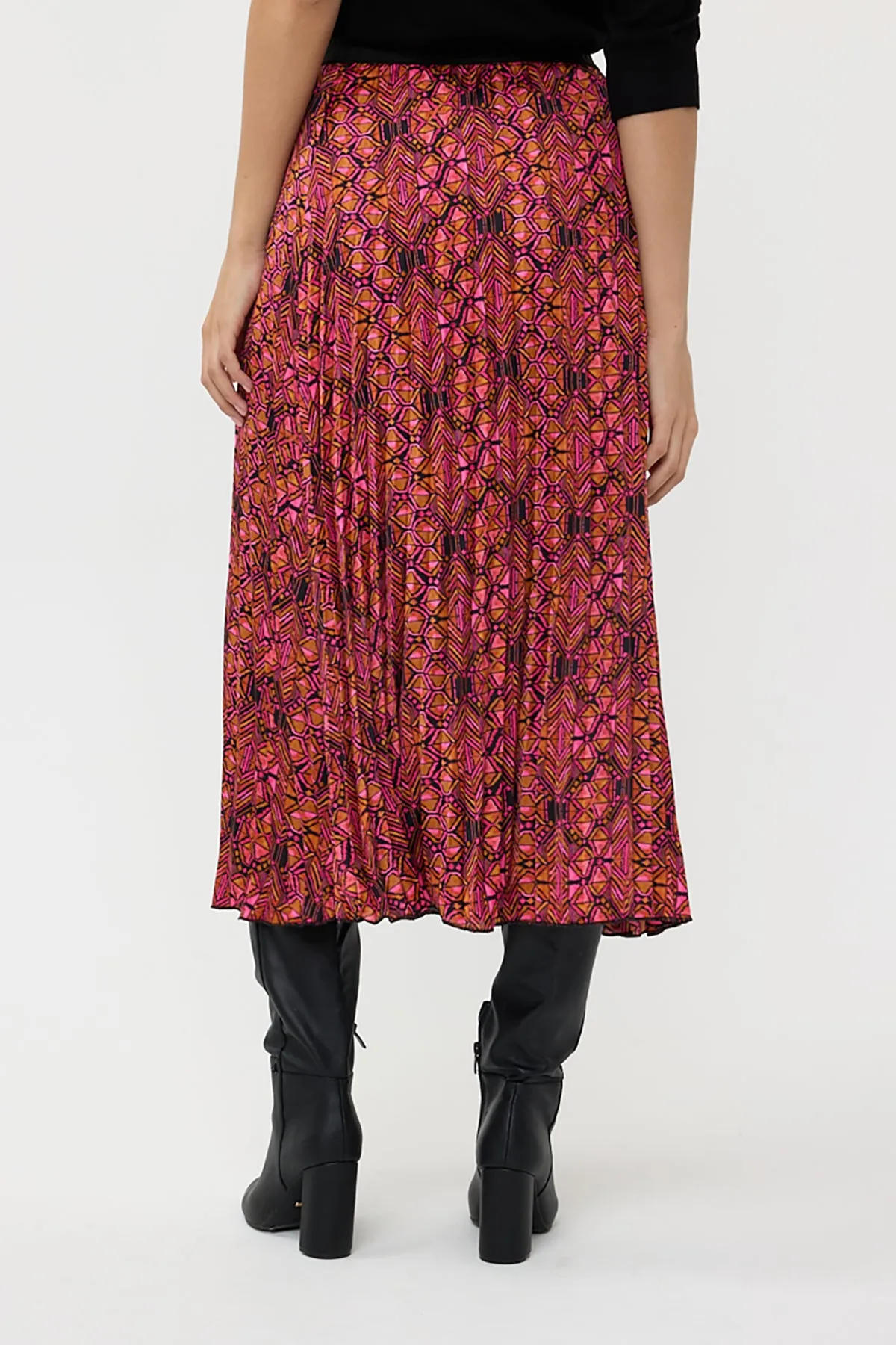 Sensation Print Plisse Skirt
