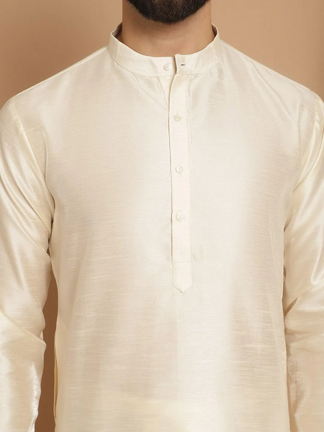 SKAVIJ Men Art Silk Kurta Pyjama Long Sleeve Casual Ethnic Gown Dress Pants Shirt Set