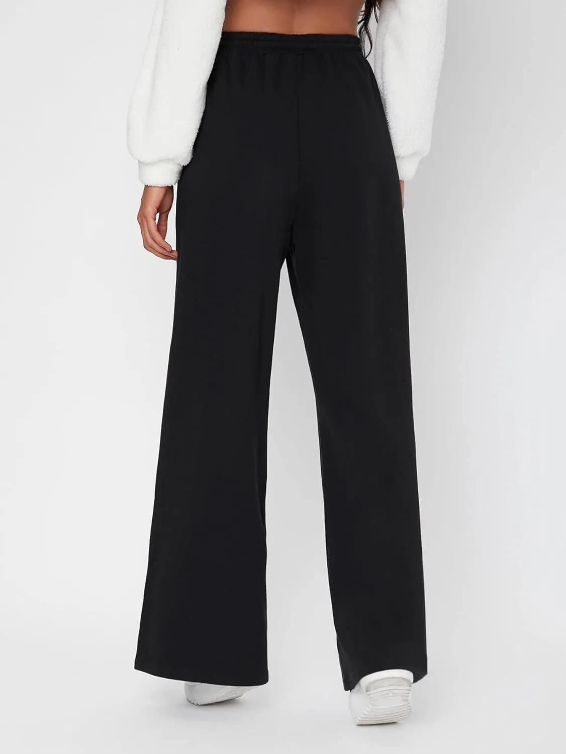 SOLY HUX Women's High Waisted Drawstring Wide Leg Long Sweatpants Casual Loose Pants with Pockets